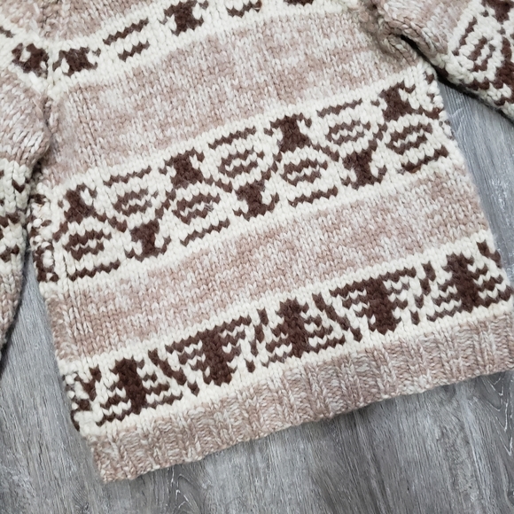 Vintage * Hand Knit Cowichan Sweater * Sz M L XL - Picture 8 of 11